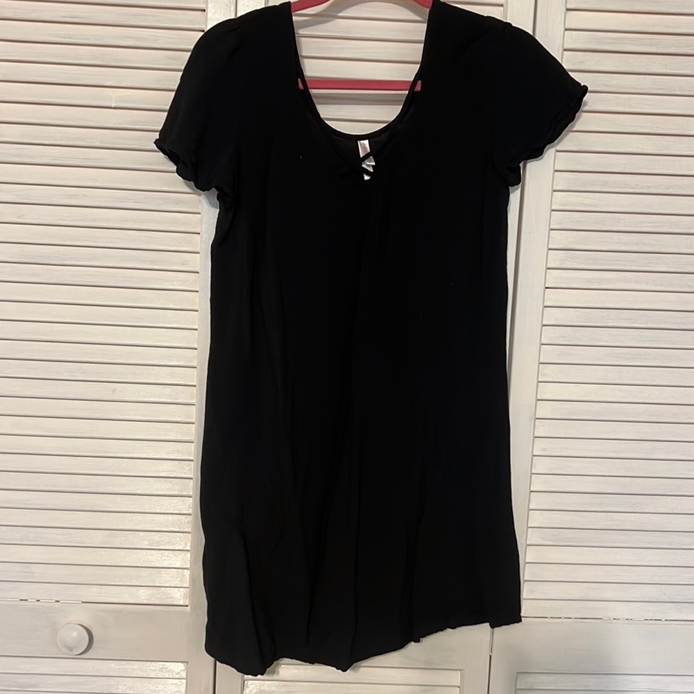 Thin mini black dress